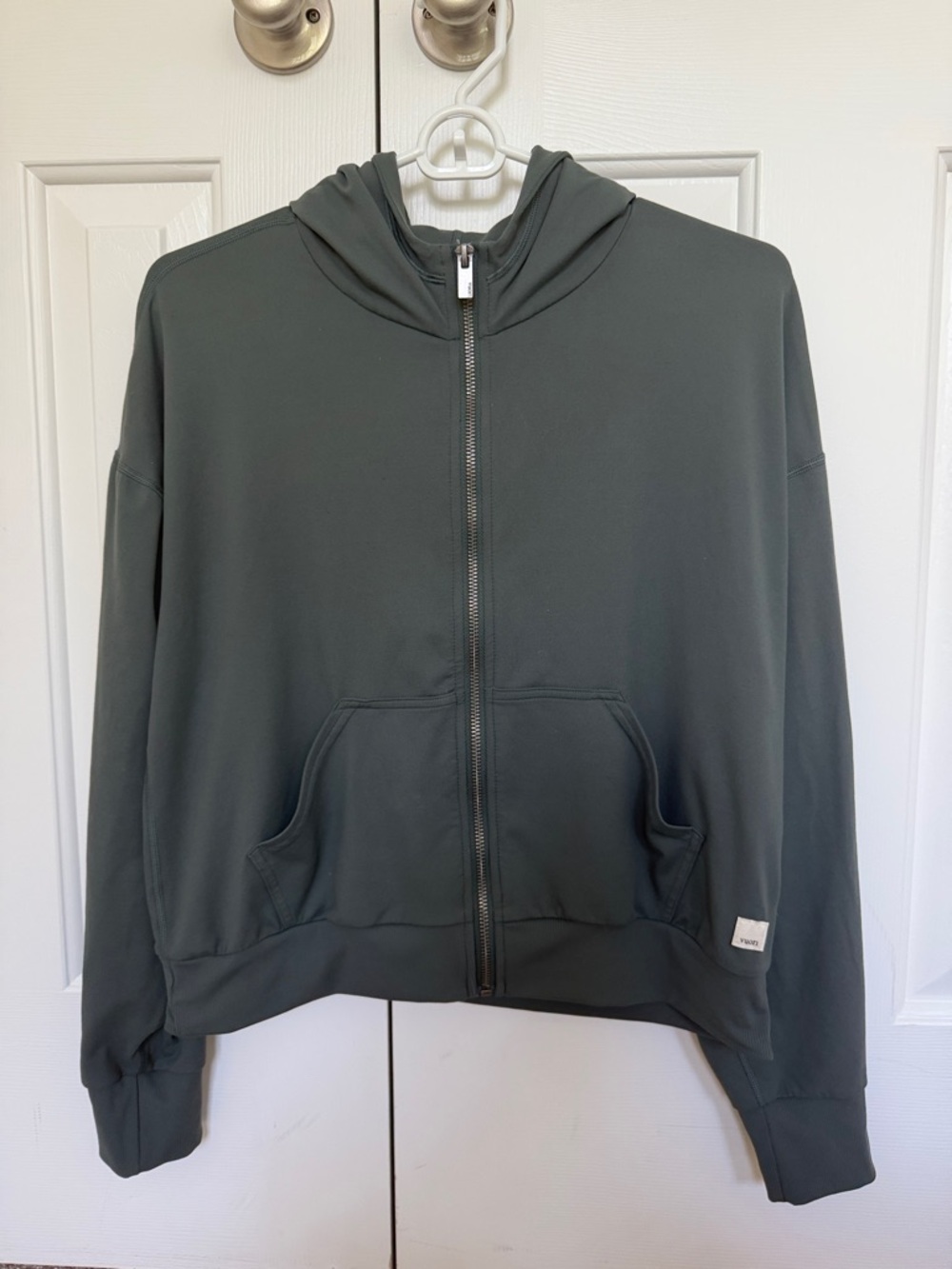 Vuori Olive Green Zip Hoodie with Subtle Logo